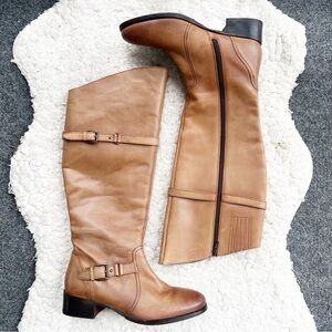Lara & Lillian: Light Brown Tamia Interior Zip Riding Boots Size 9.5